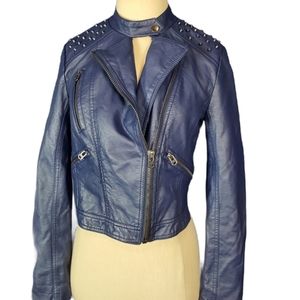 Studded leather jacket